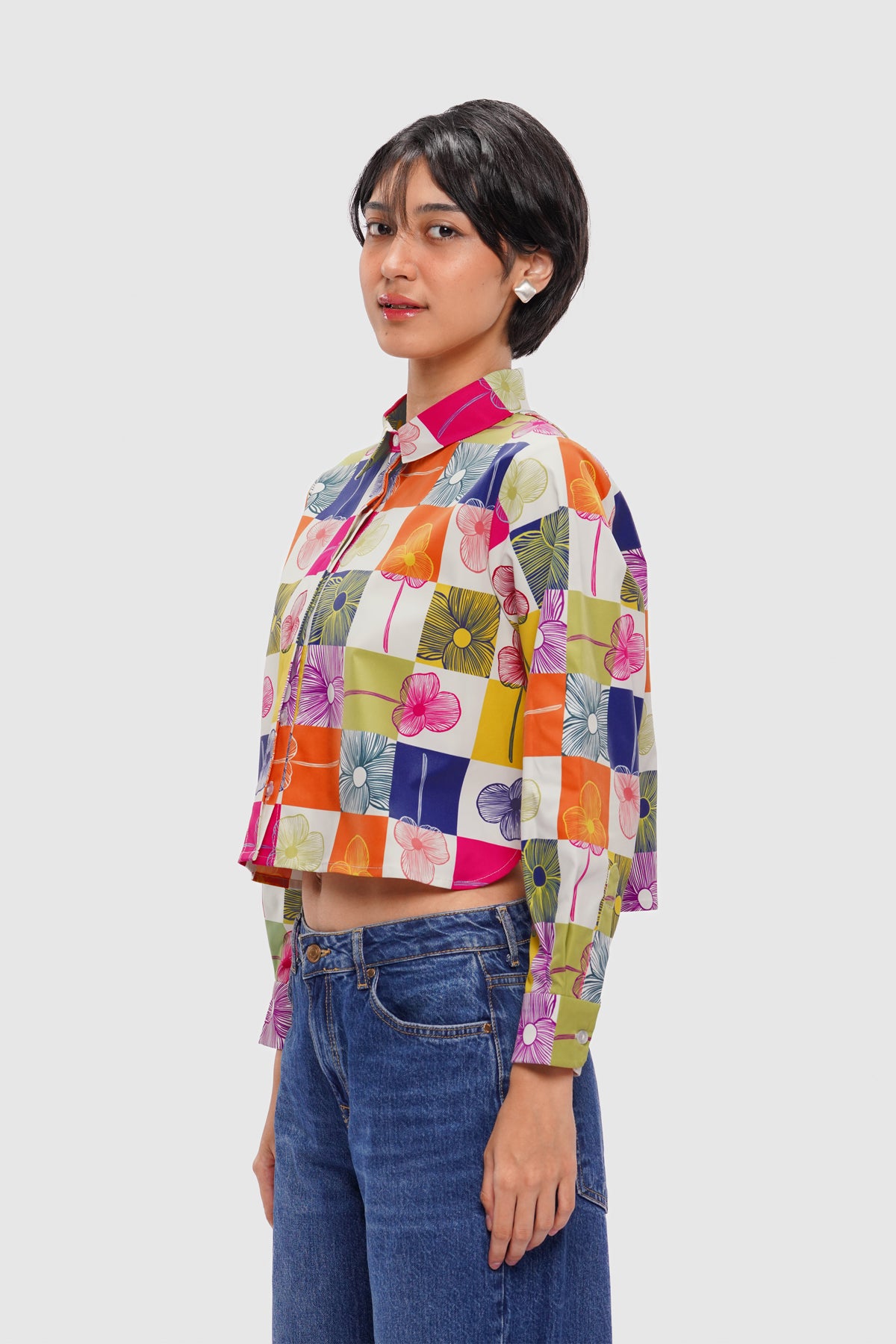 Zoe Crop Shirt - Confetti