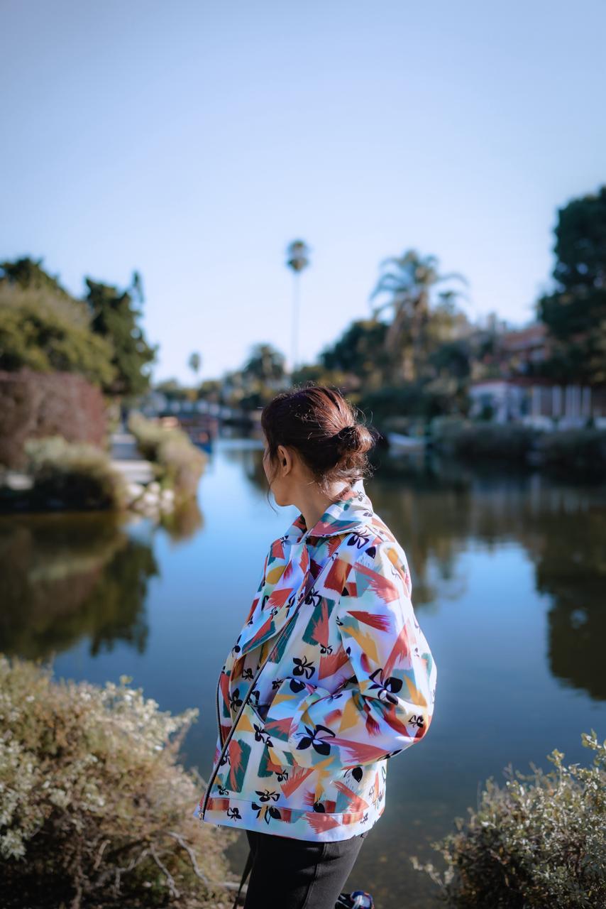FLOWER SPLASH DENIM JACKET