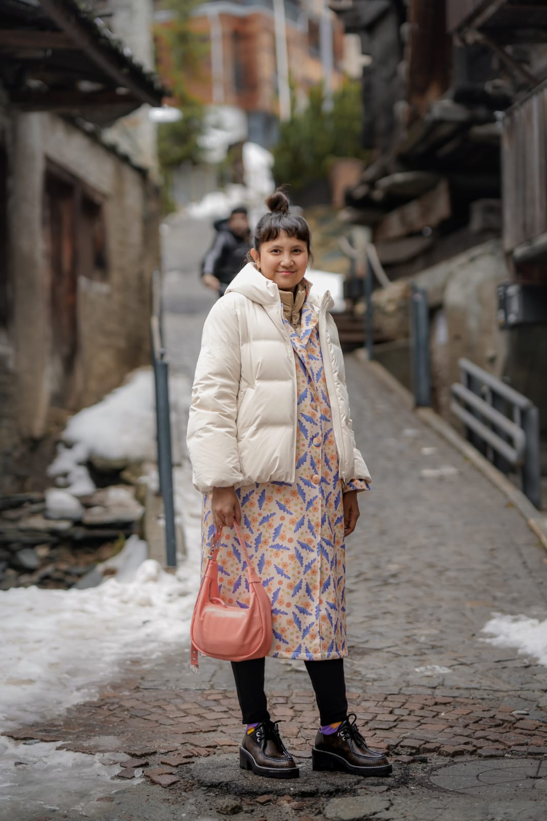 FLOWER TERACOTA LONG COAT
