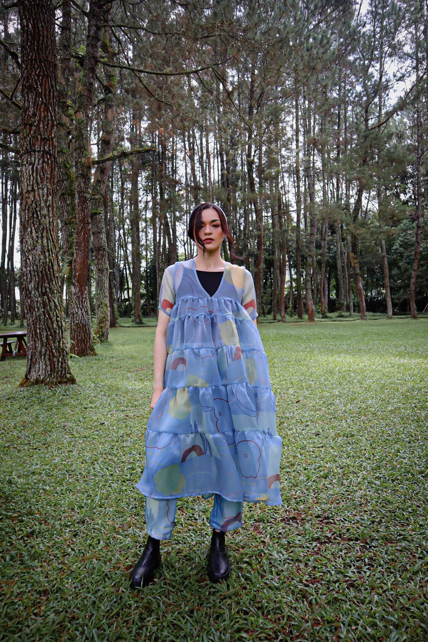 BEAU BLUE ORGANZA DRESS