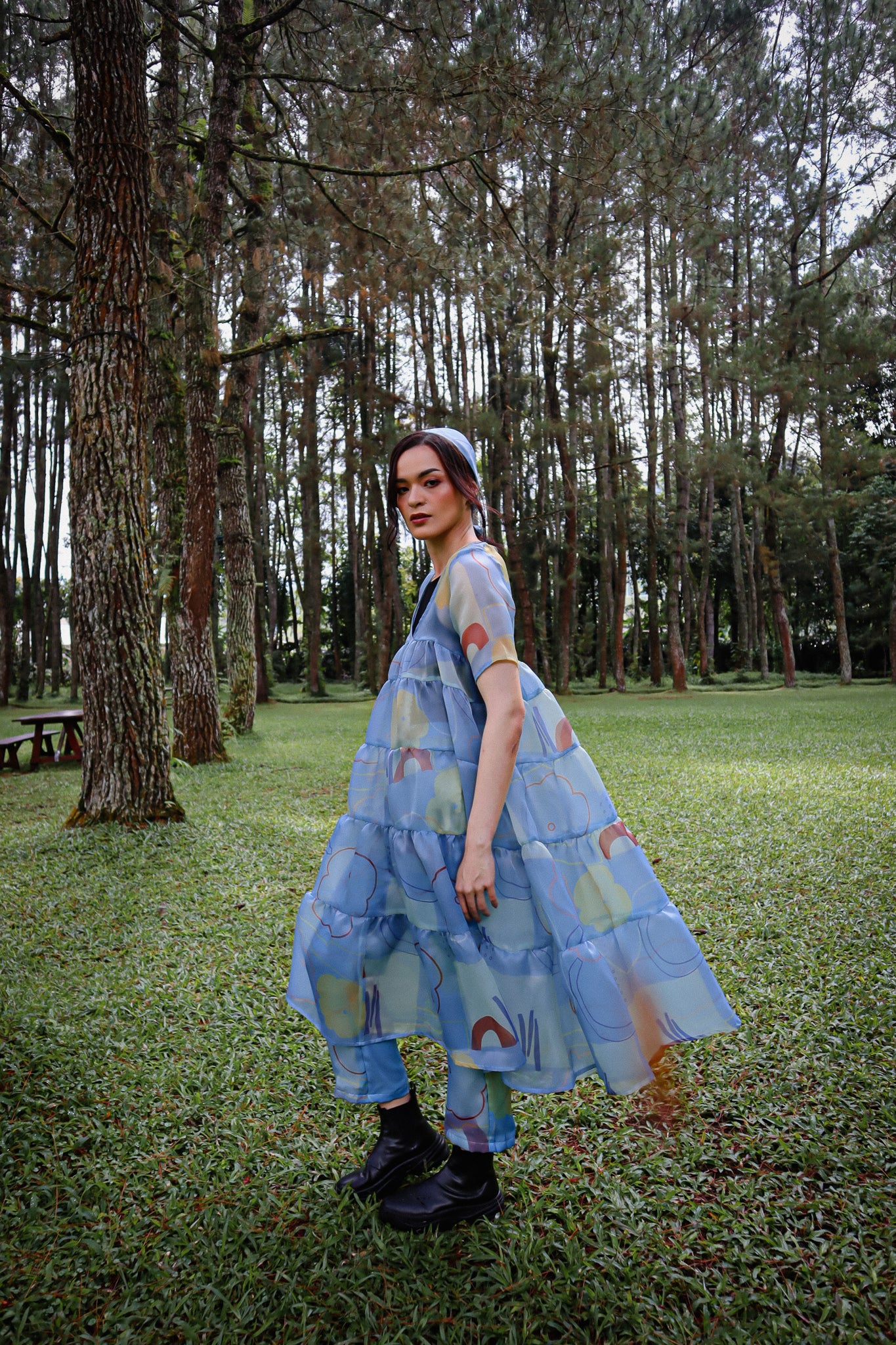 BEAU BLUE ORGANZA DRESS
