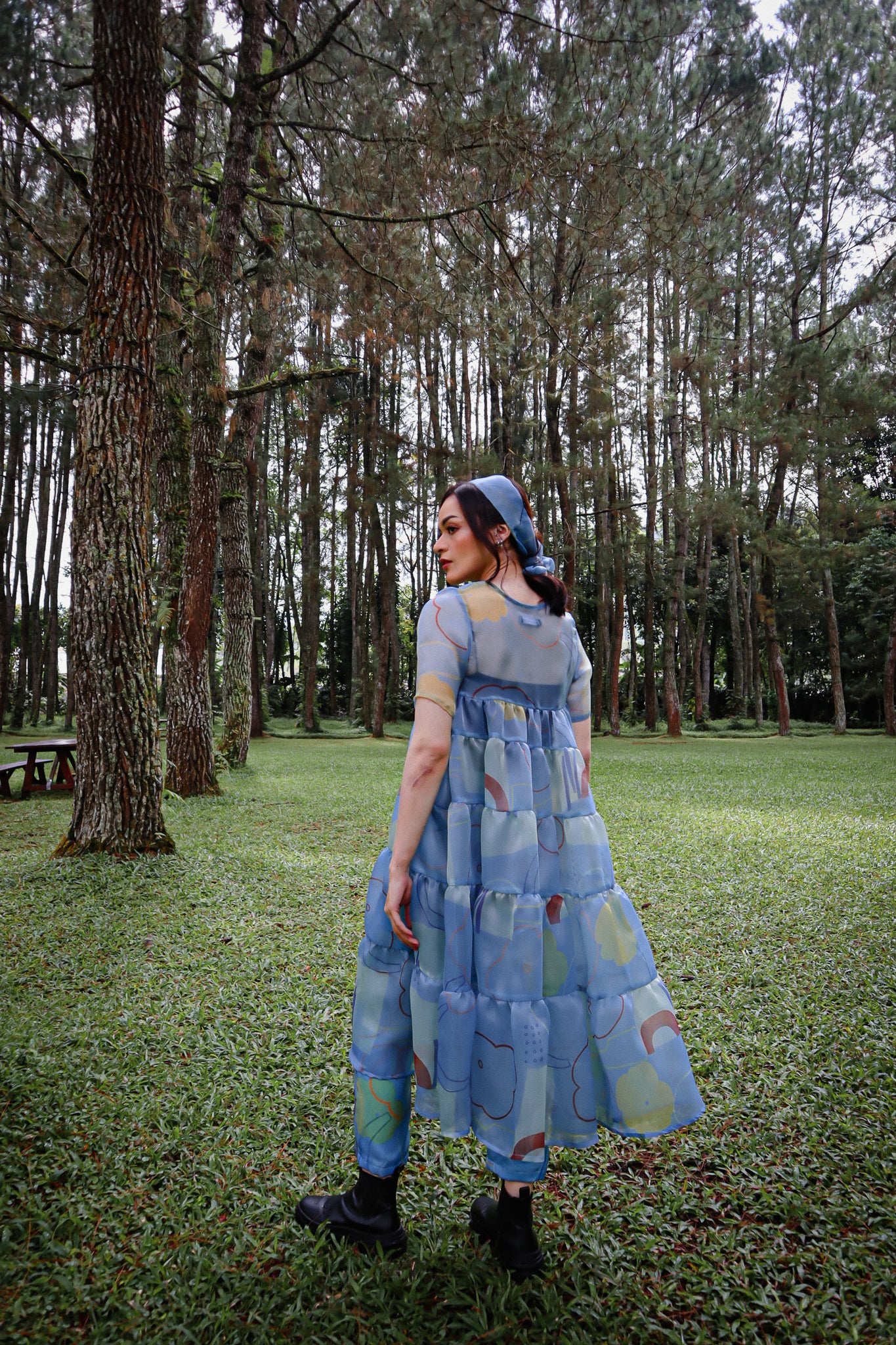 BEAU BLUE ORGANZA DRESS