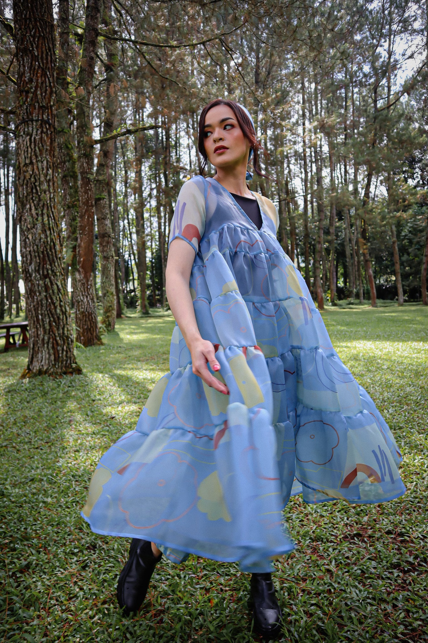 BEAU BLUE ORGANZA DRESS