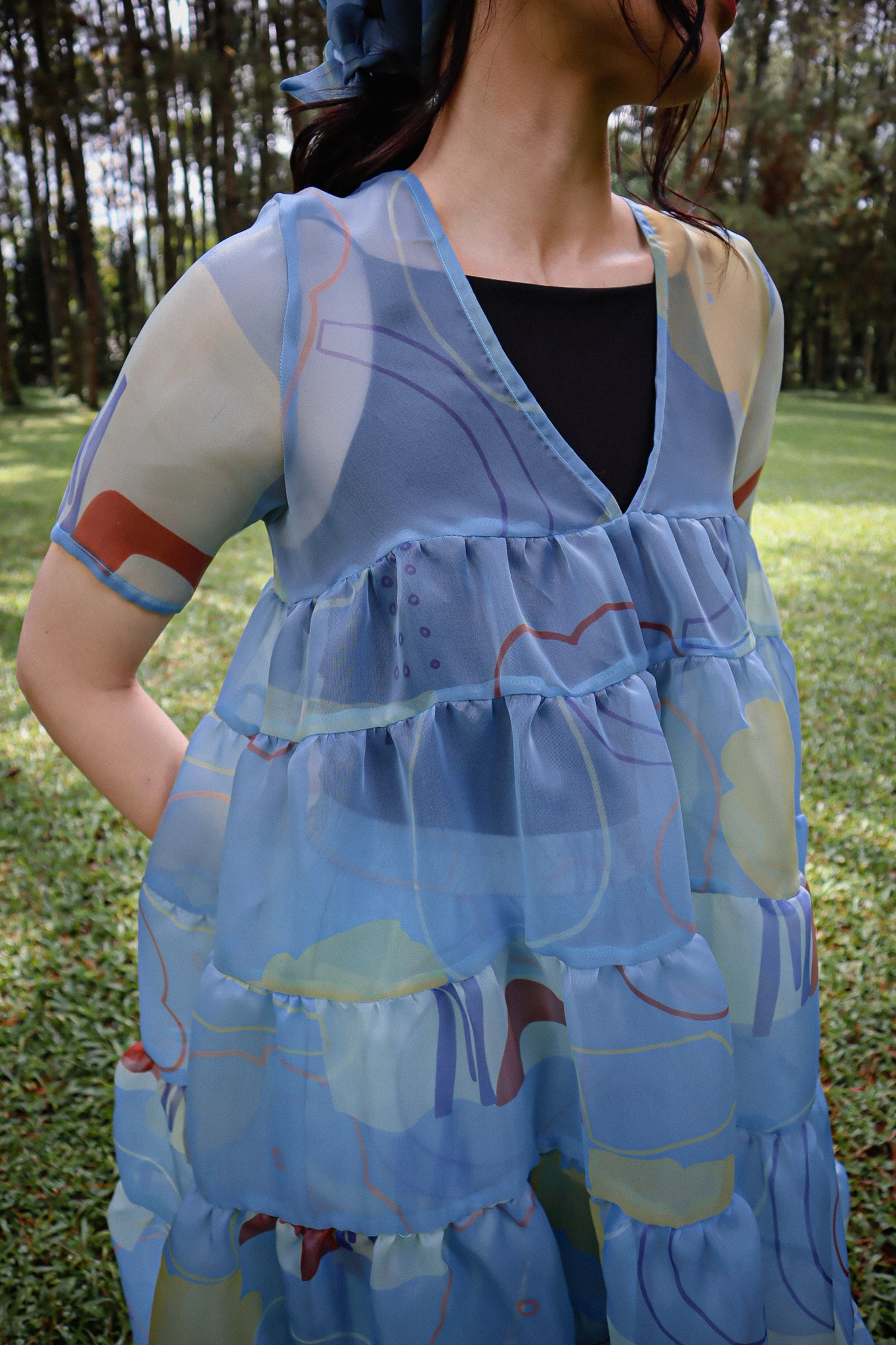 BEAU BLUE ORGANZA DRESS