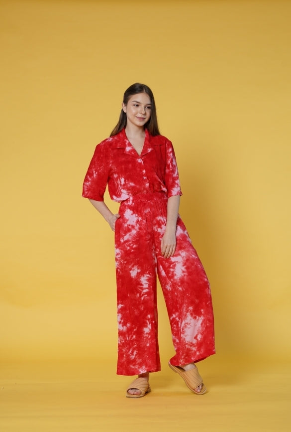 TIE DYE RED ABSTRAK PALAZZO