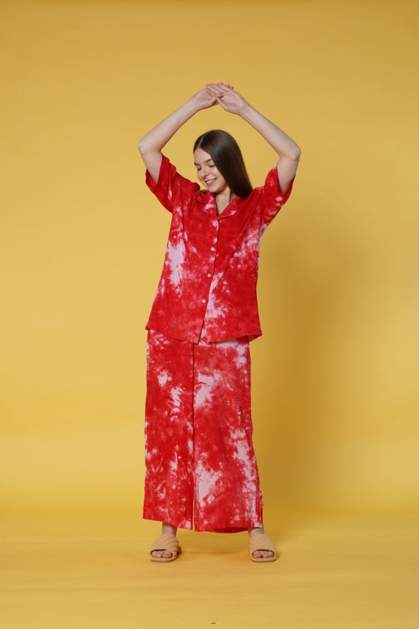 TIE DYE RED ABSTRAK PALAZZO
