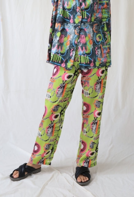 NEON PINK STRAIGHT PANTS