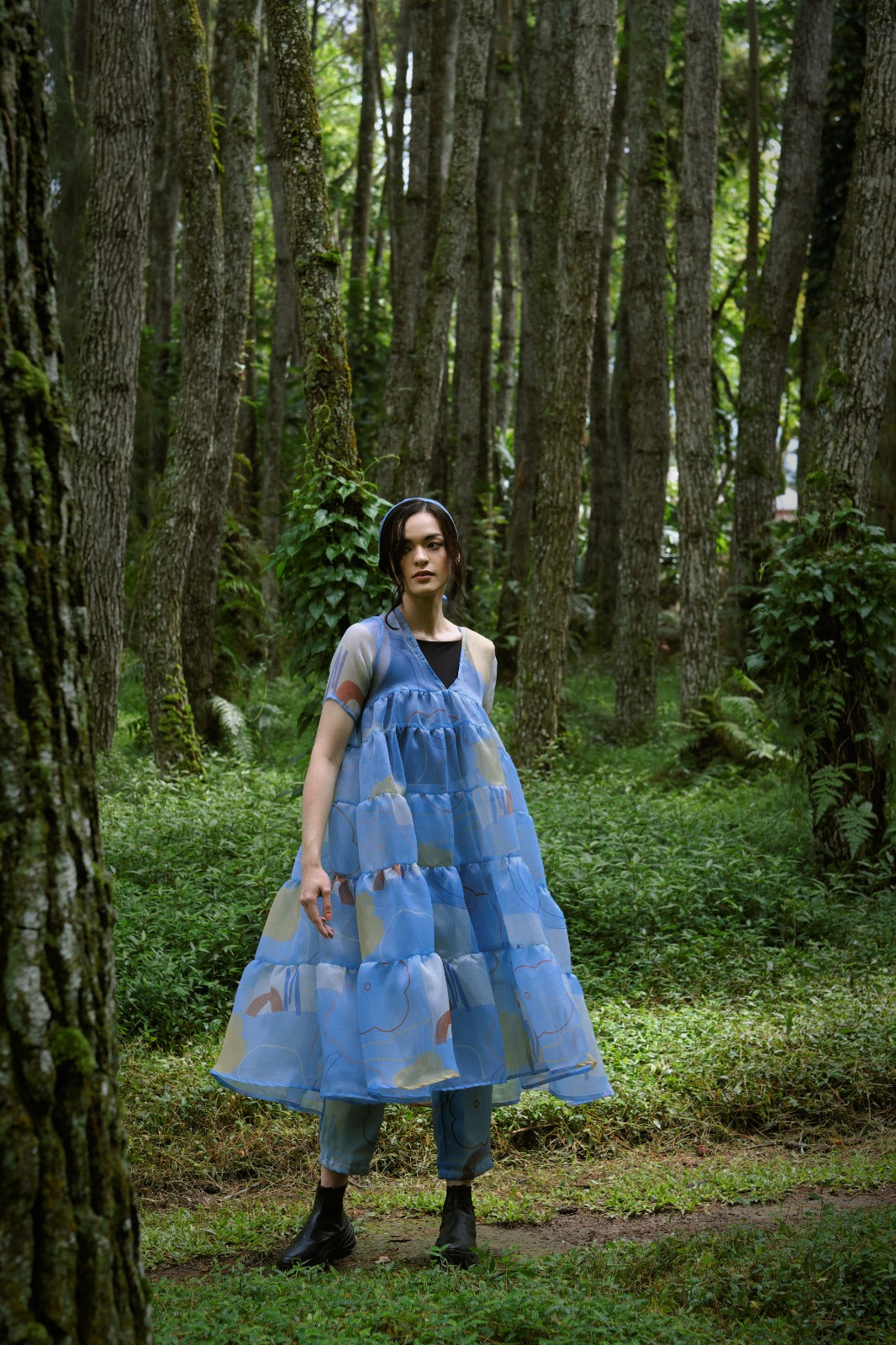 BEAU BLUE ORGANZA DRESS