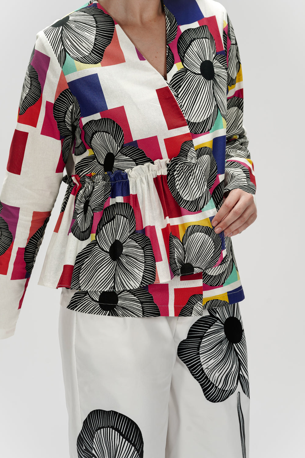 Alexa Ruffle Shirt - Lollipop