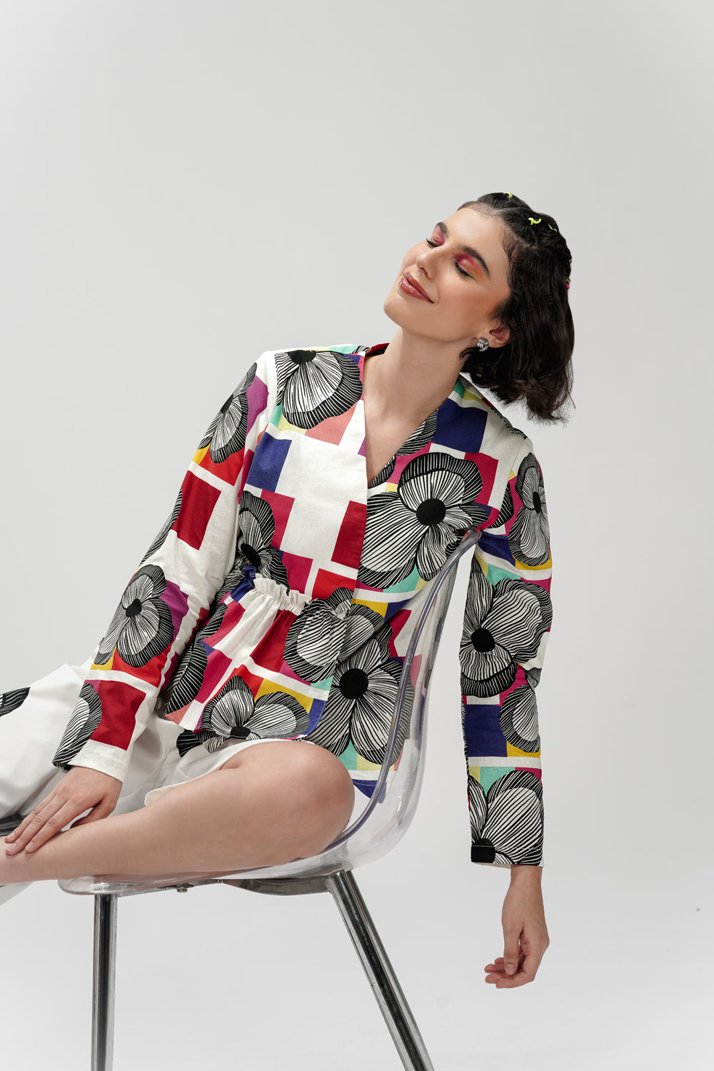 Alexa Ruffle Shirt - Lollipop