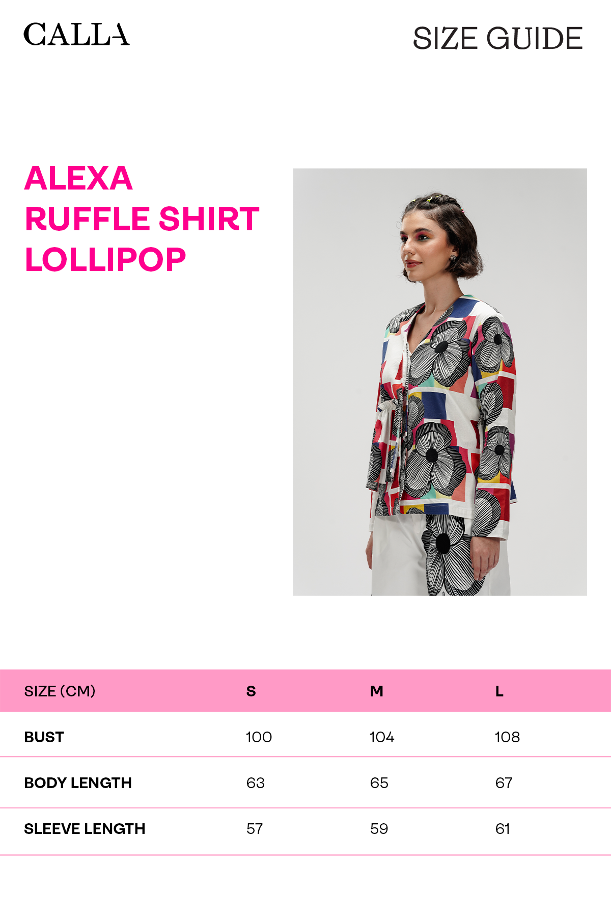 Alexa Ruffle Shirt - Lollipop