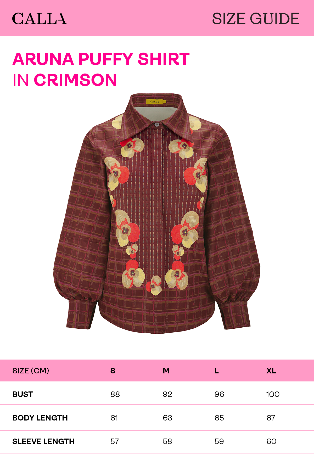 Aruna Puffy Shirt - Crimson