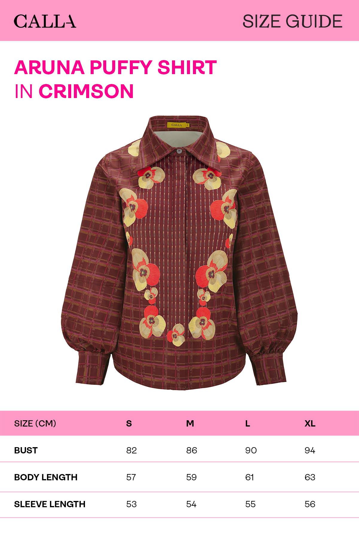 Aruna Puffy Shirt - Crimson