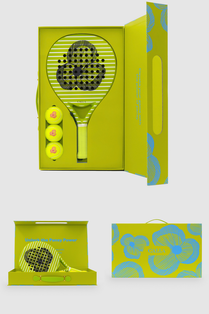 Water Label Padel Racket Blooming Pansy Padel Racket Package