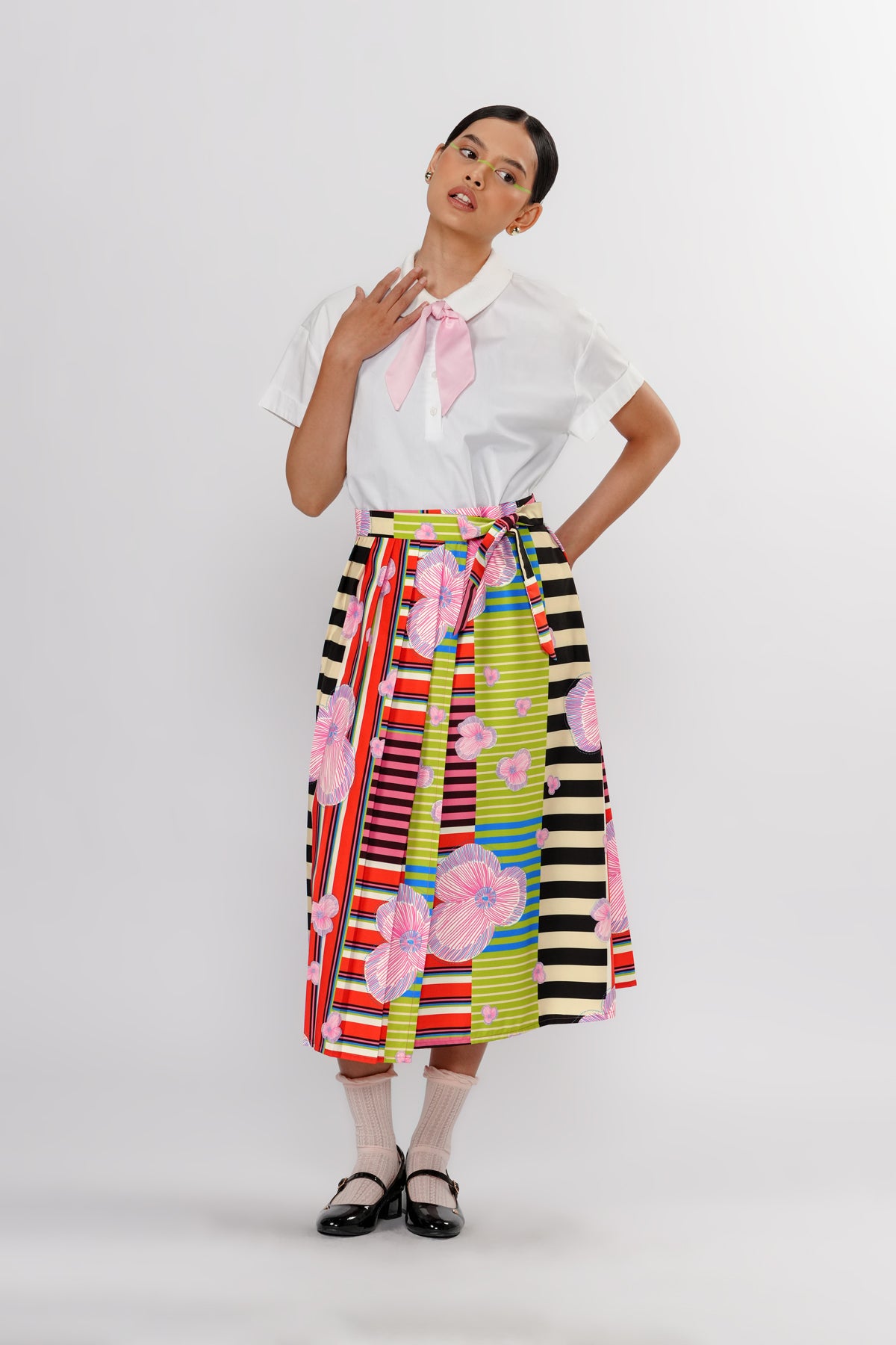 Bloomscape Pleated Skirt - Vibrant