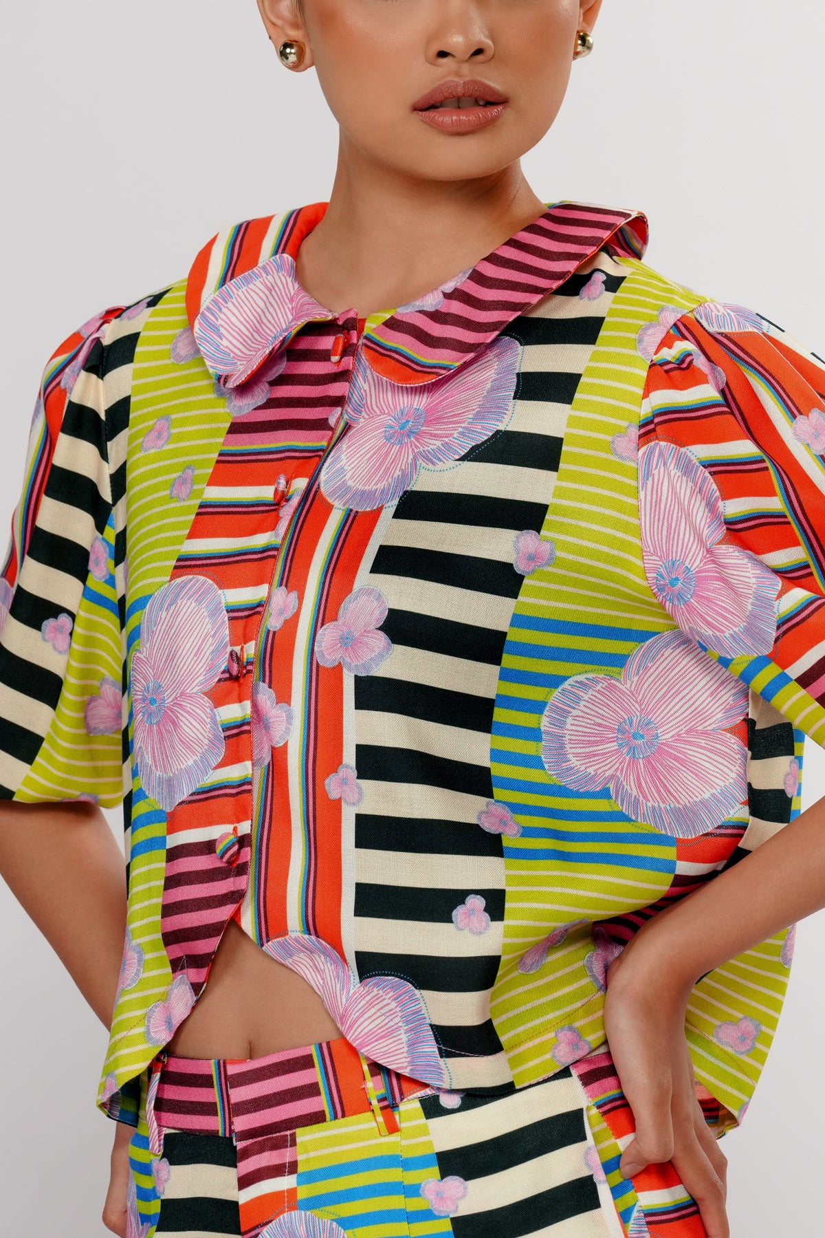 Bloomscape Crop Shirt - Vibrant