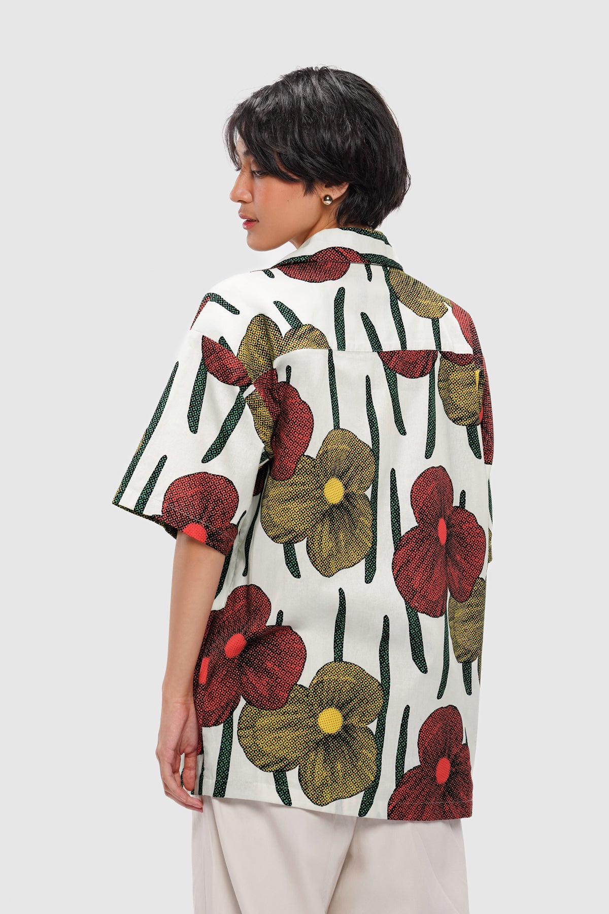 Cerise Cotton Shirt - Tropical