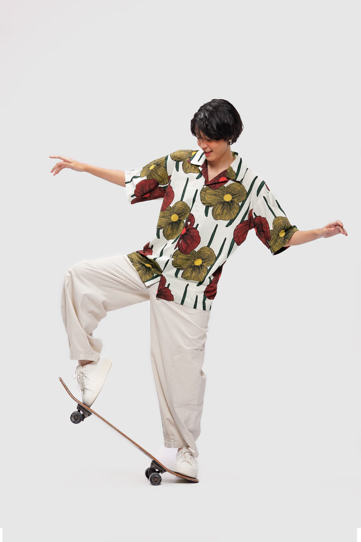 Cerise Cotton Shirt - Tropical