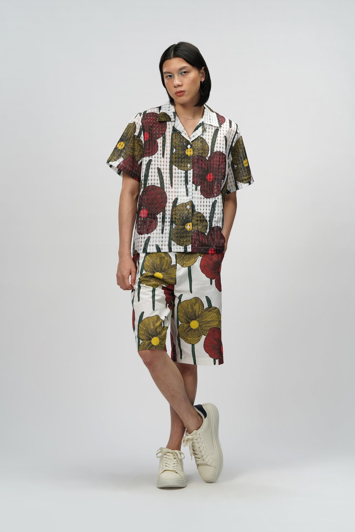 Cerise Sheer Shirt - Tropical