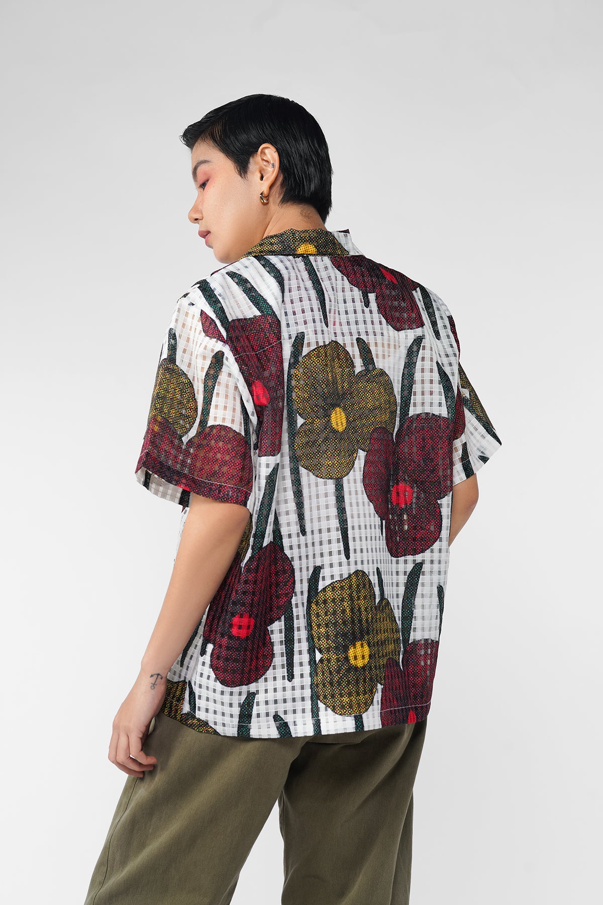 Cerise Sheer Shirt - Tropical