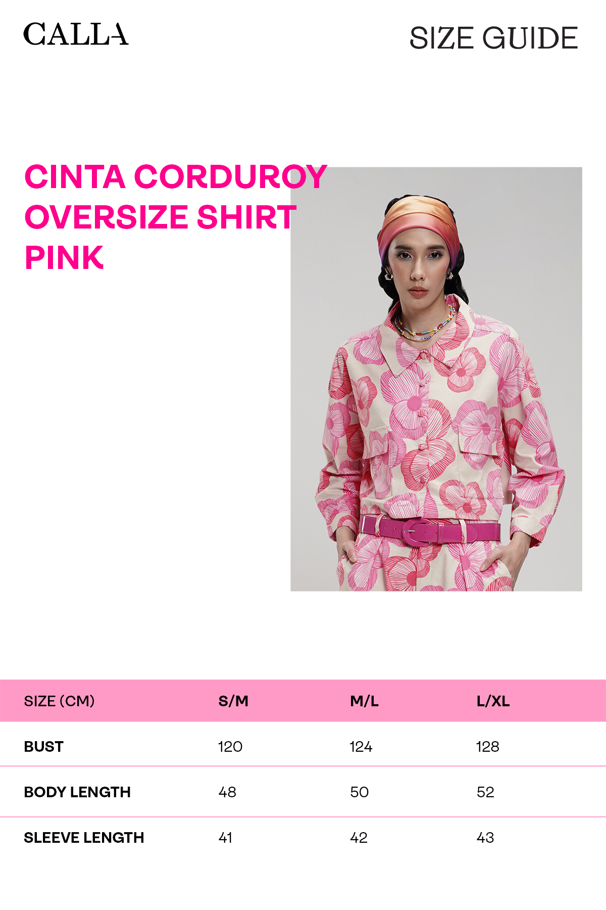 Cinta Corduroy Oversize Shirt - Pink