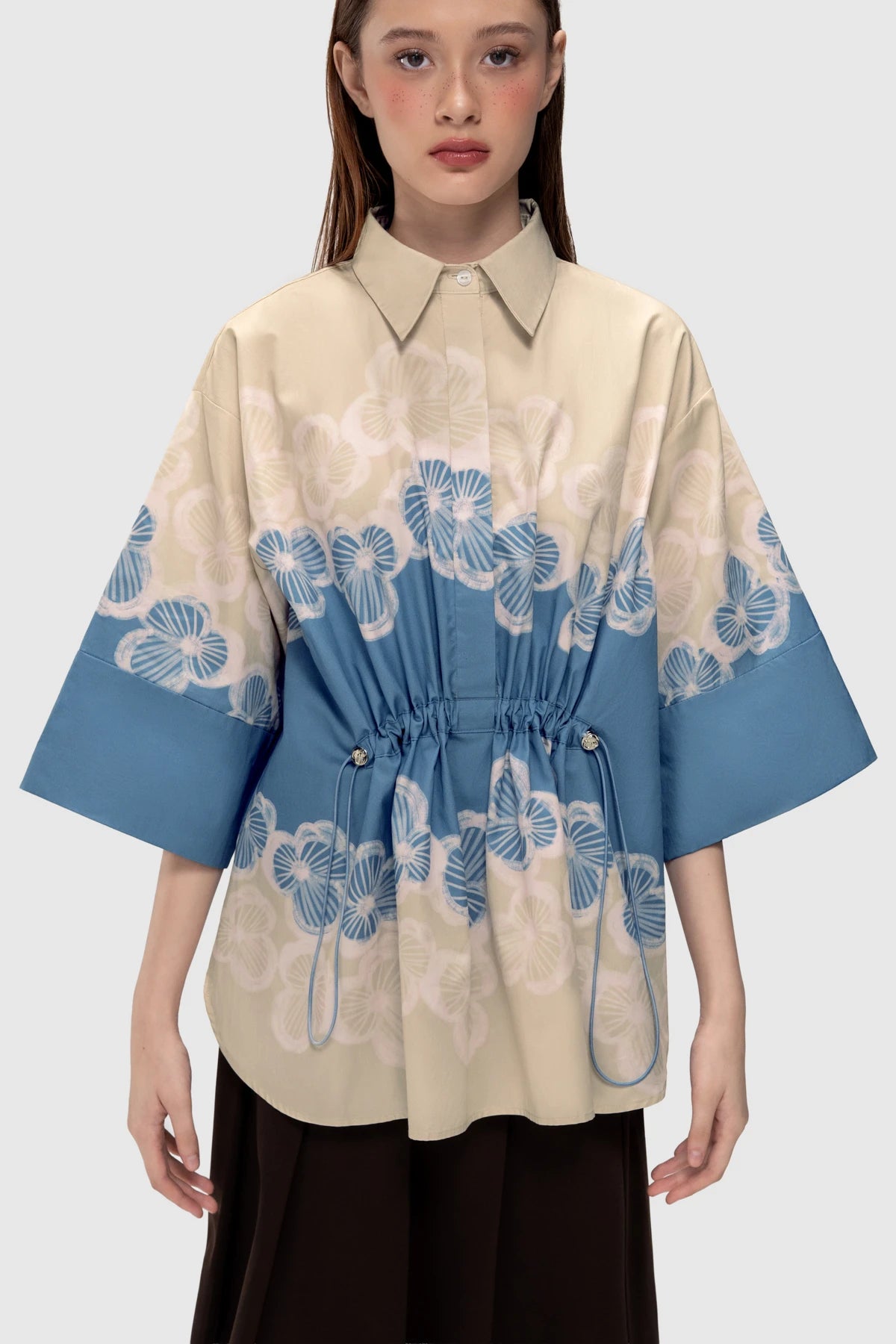 Dasha Drawstring Shirt - Azure