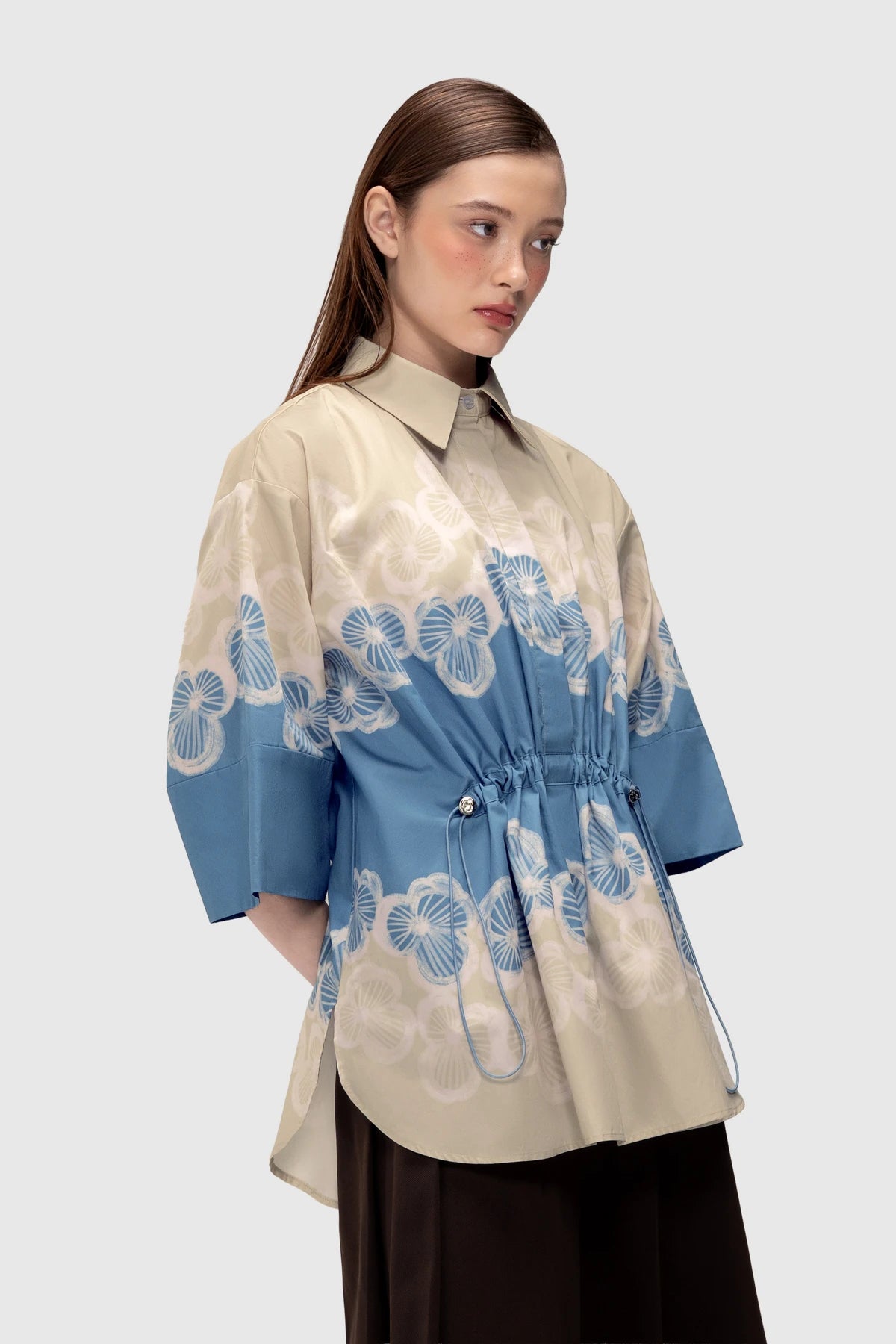 Dasha Drawstring Shirt - Azure