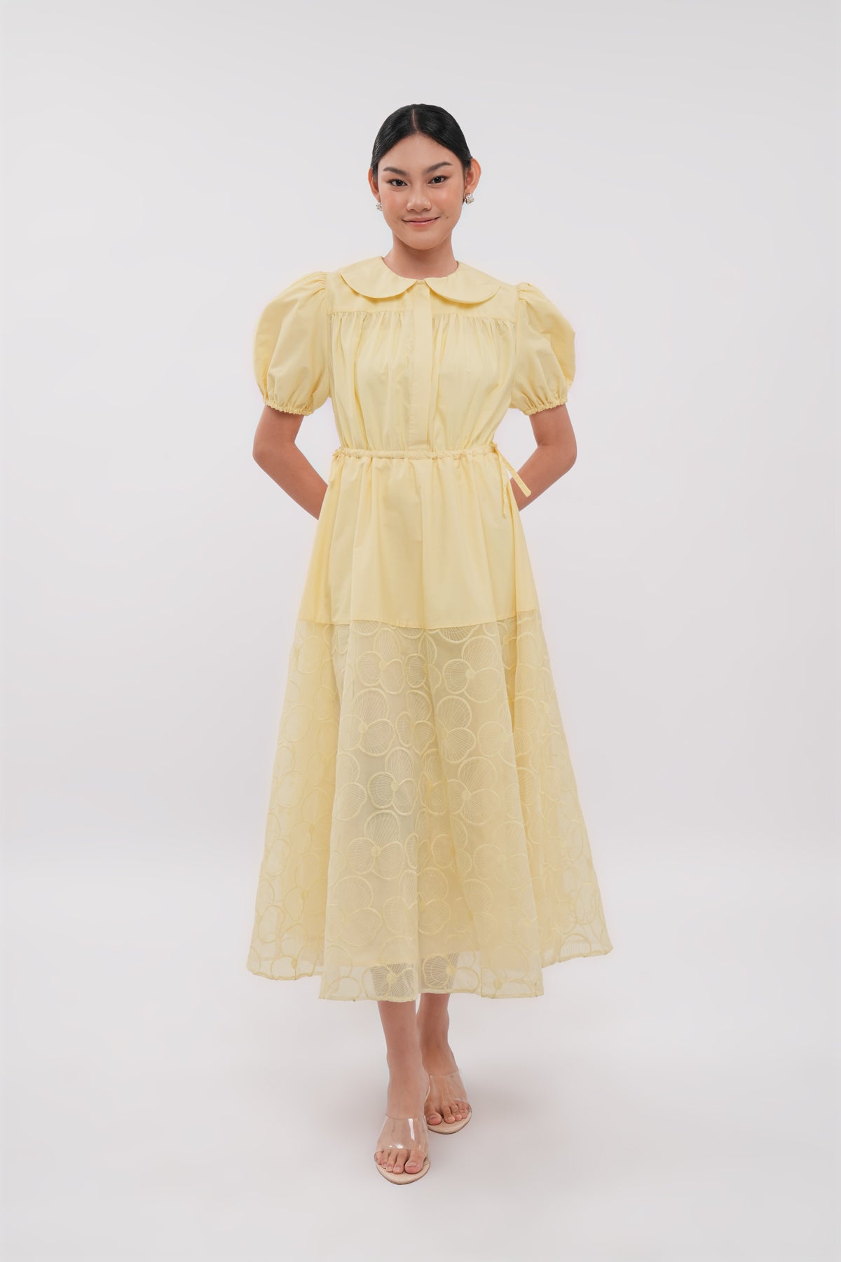 Elora Drawstring Dress - Butter