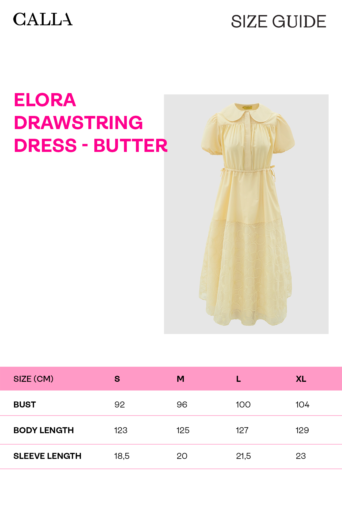 Elora Drawstring Dress - Butter