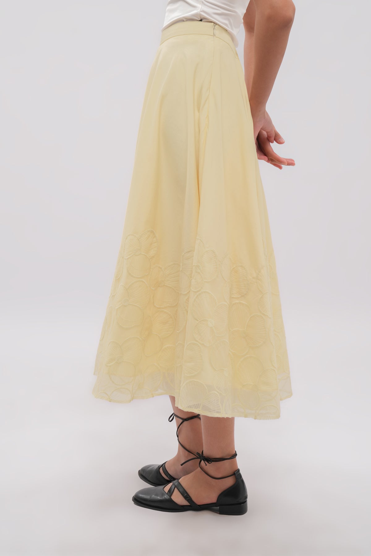 Elora Organza Skirt - Butter