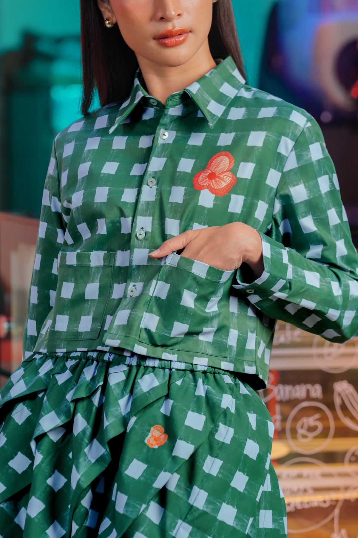 Esmerald Crop Shirt - Aurora