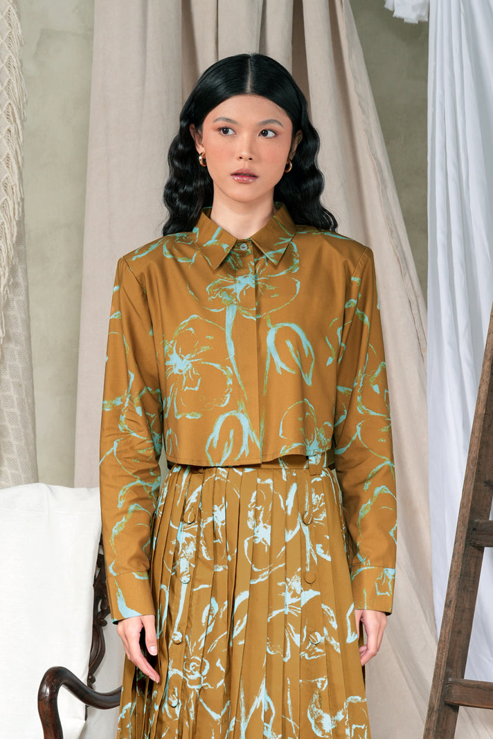 Fioren Crop Shirt - Ochre
