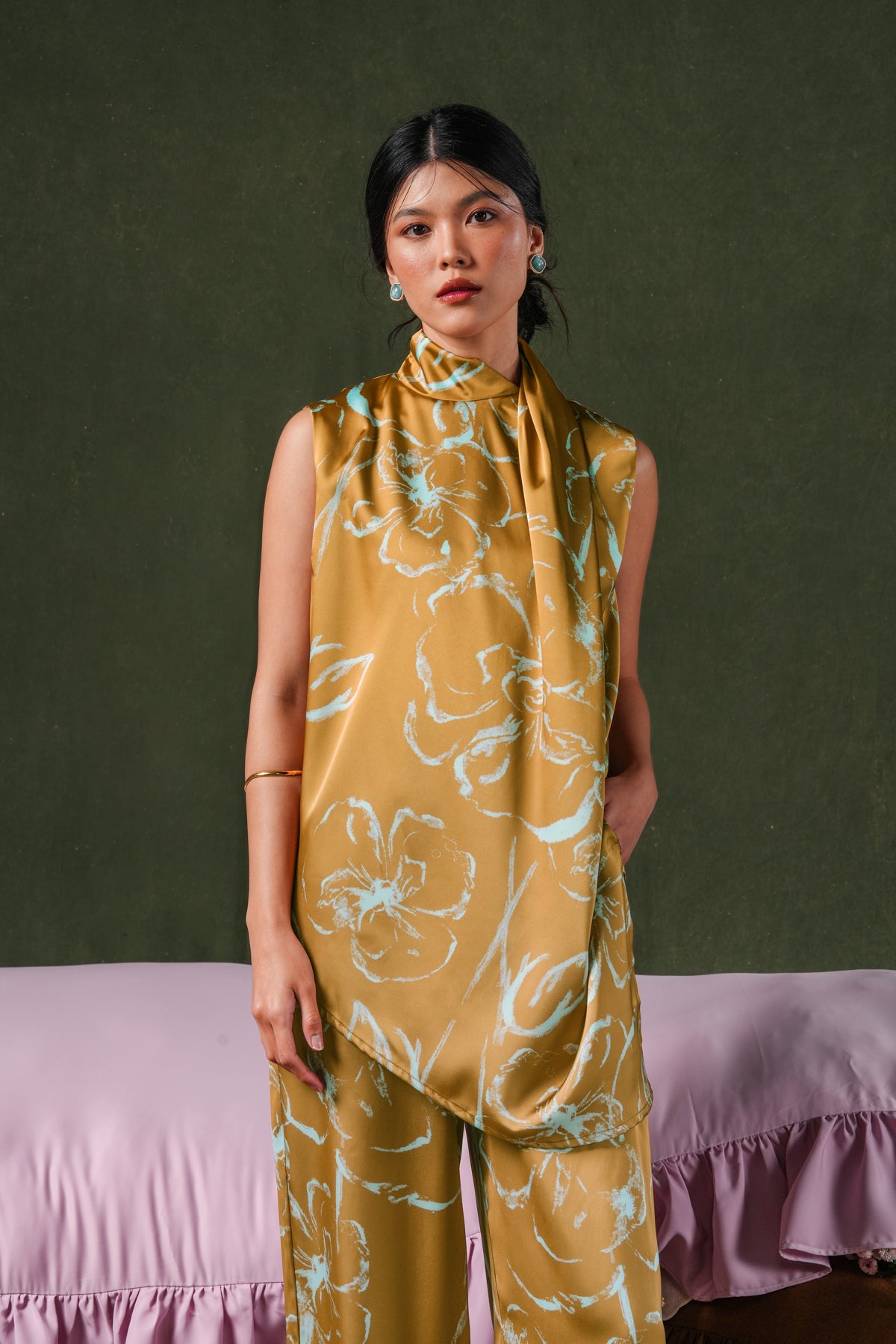 Fioren Drapery Blouse - Ochre