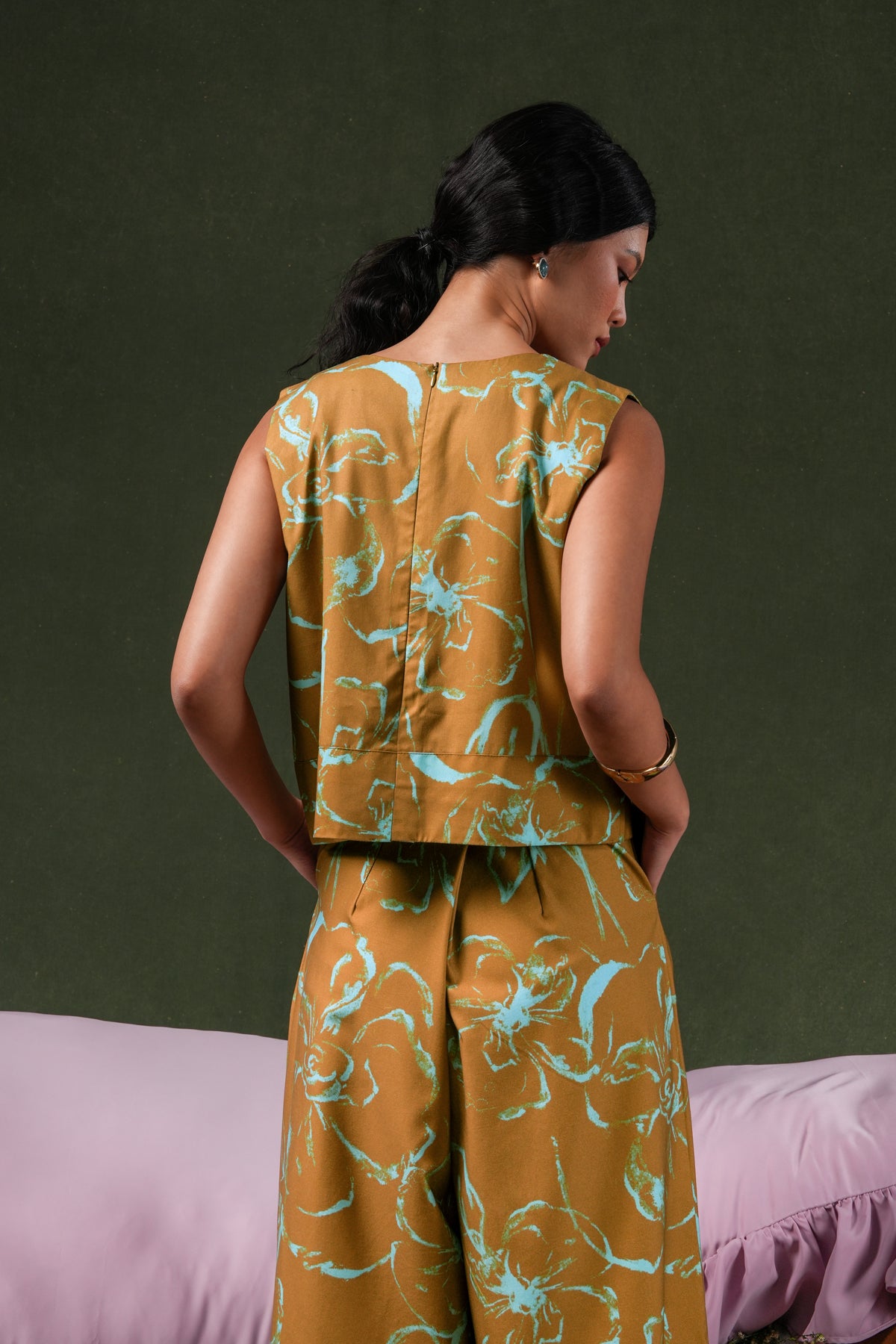 Fioren Sleeveless Blouse - Ochre