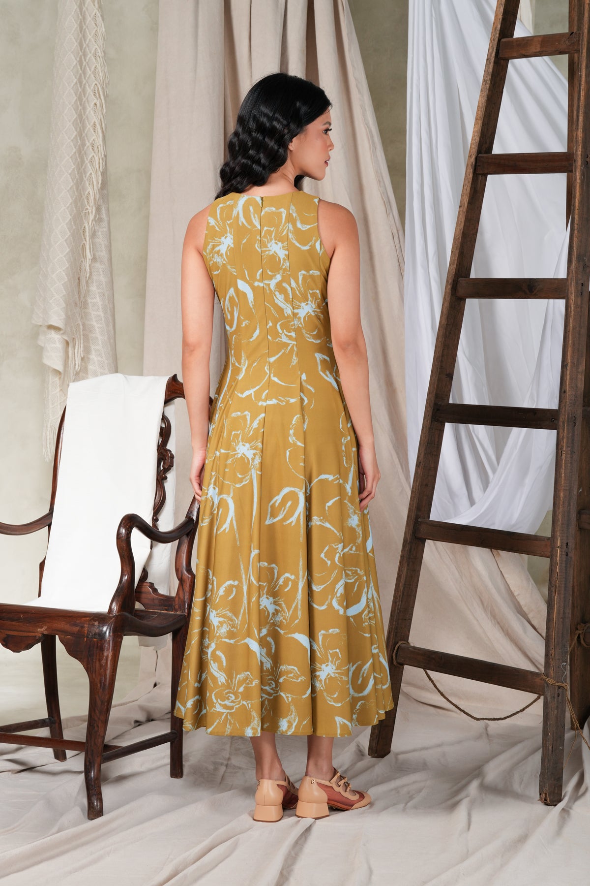 Fioren Sleeveless Dress - Ochre