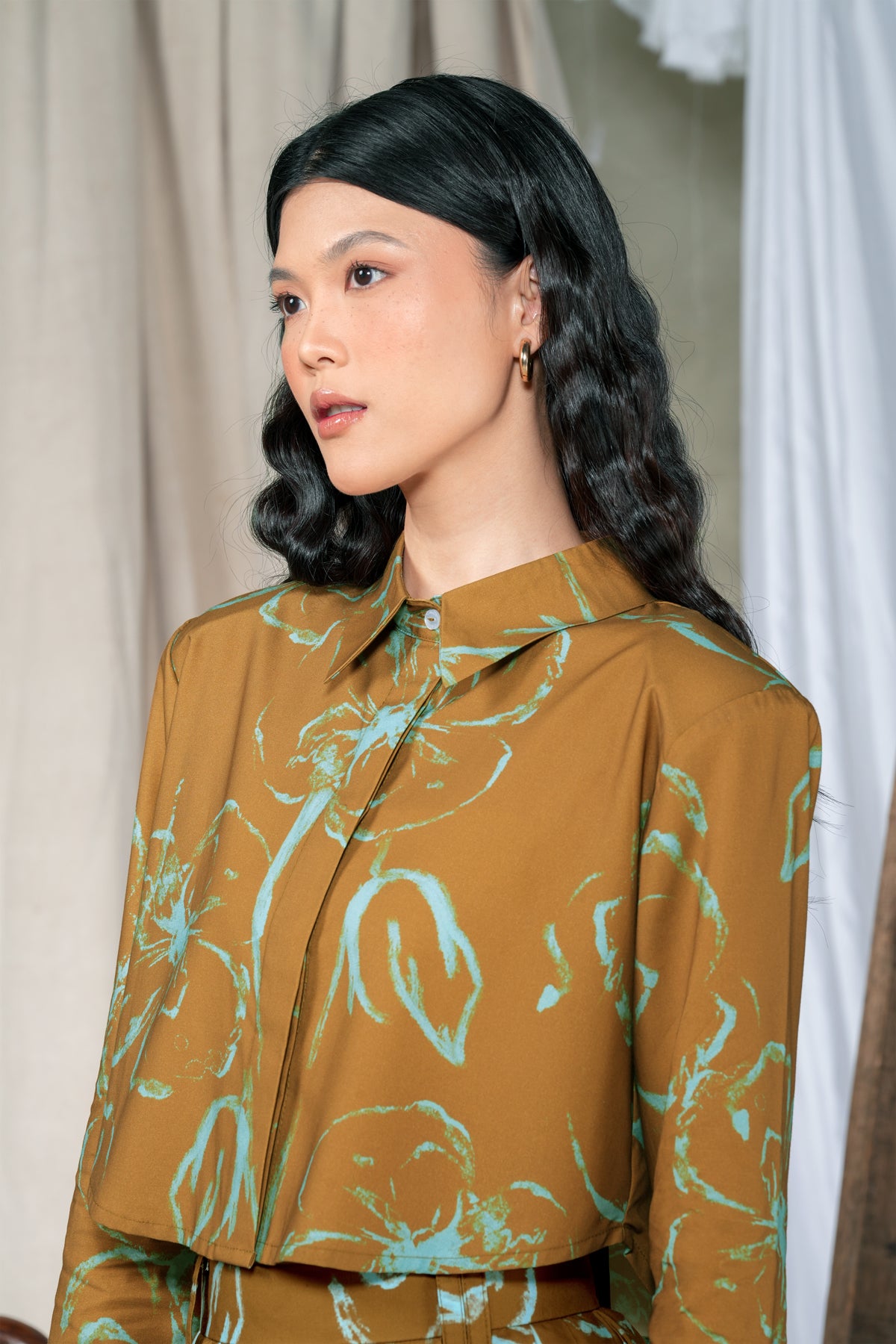 Fioren Crop Shirt - Ochre