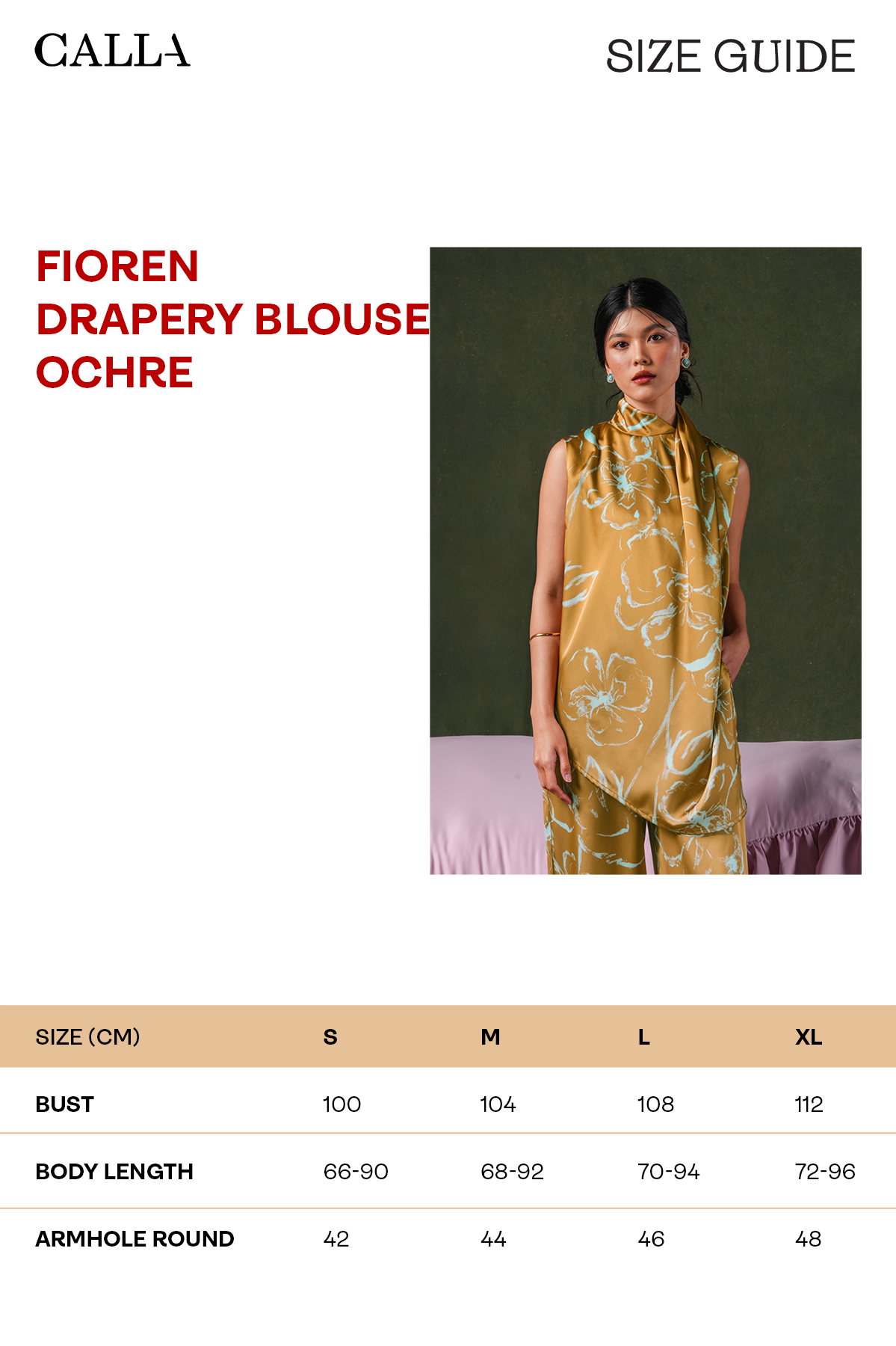 Fioren Drapery Blouse - Ochre