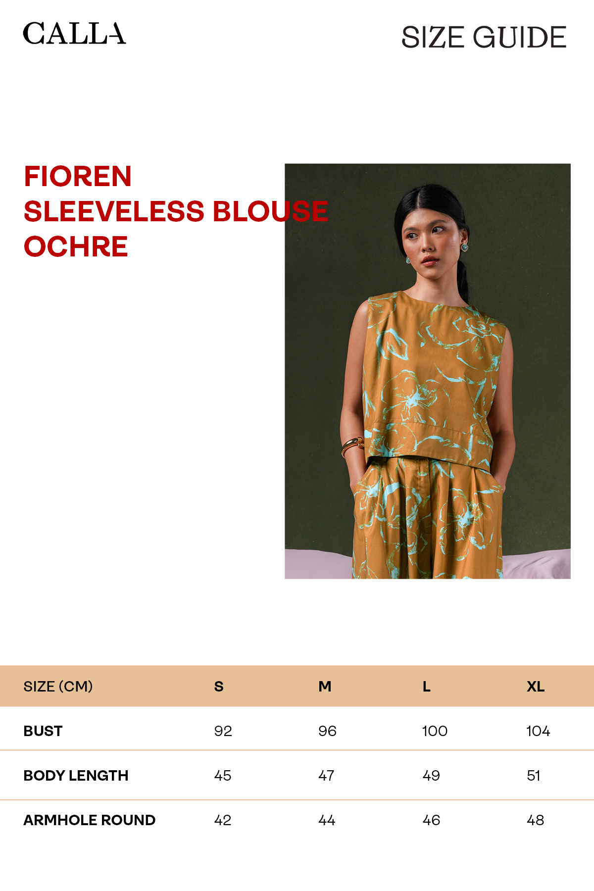 Fioren Sleeveless Blouse - Ochre