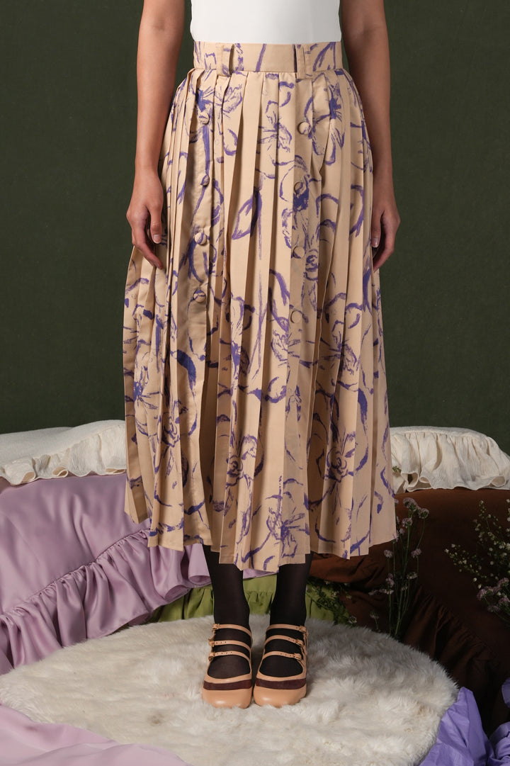 Fioresse Pleated Skirt - Ecru