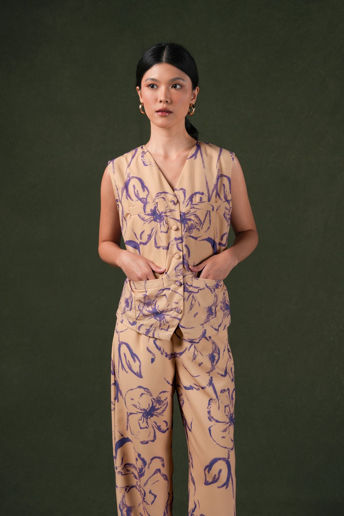 Fioresse Pocket Vest - Ecru