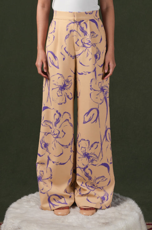 Fioresse Wide-Leg Pants - Ecru