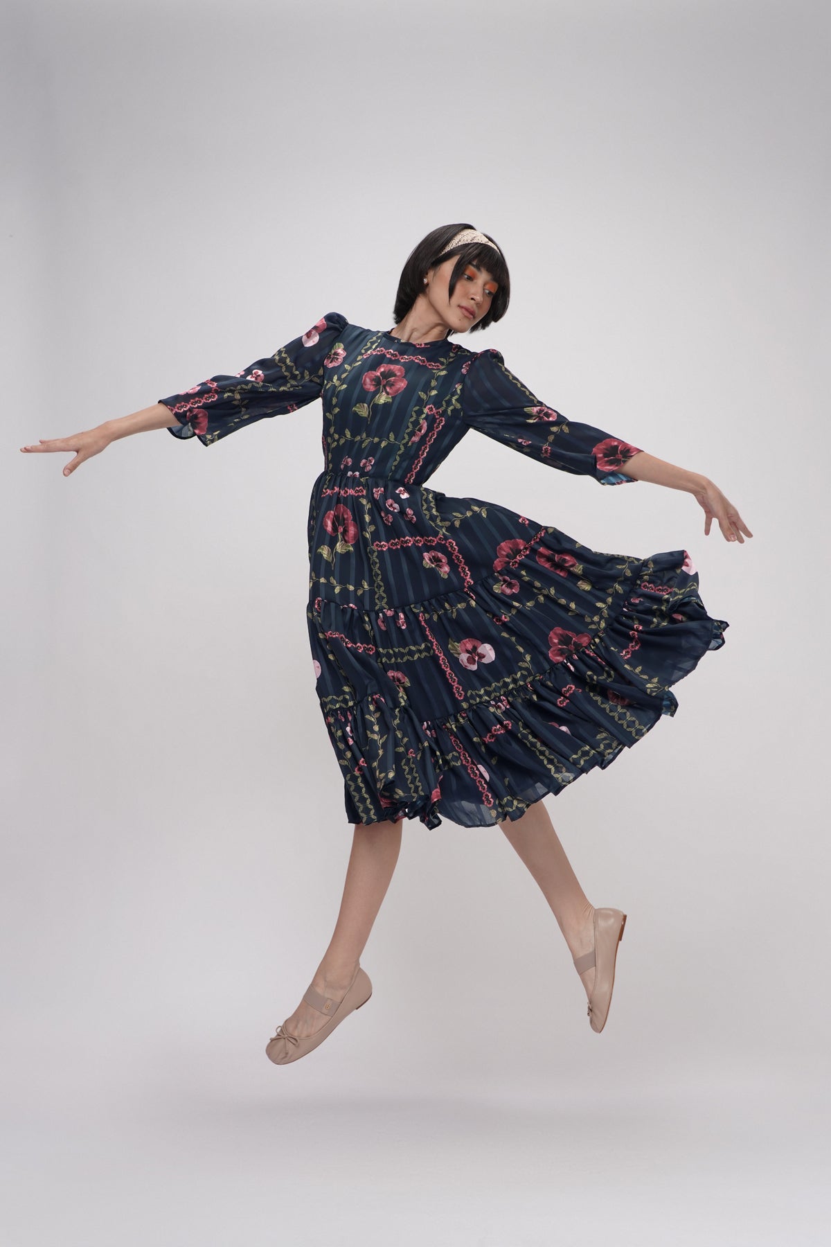 Grannies Tiered Dress - Ocean