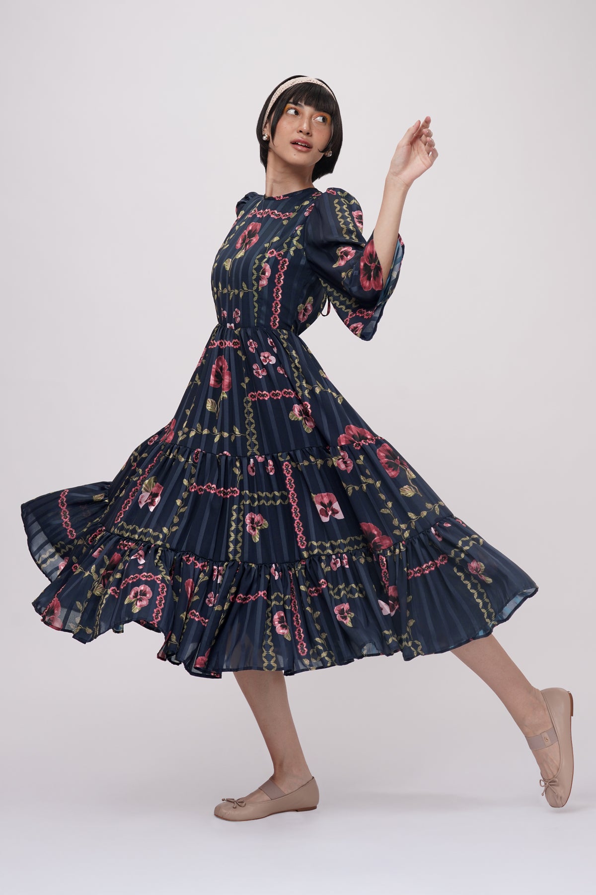 Grannies Tiered Dress - Ocean