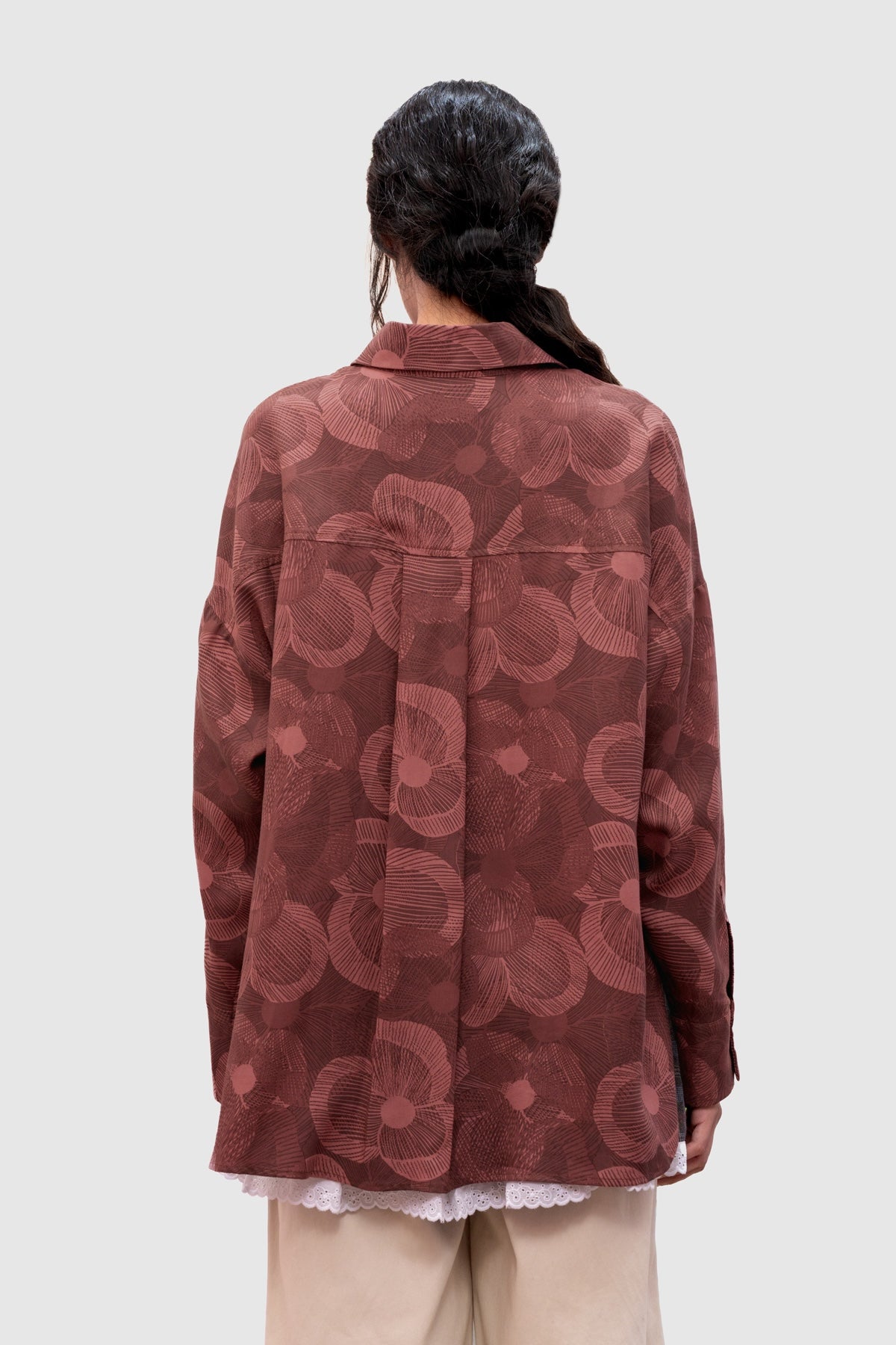 Haze Oversize Shirt - Crimson