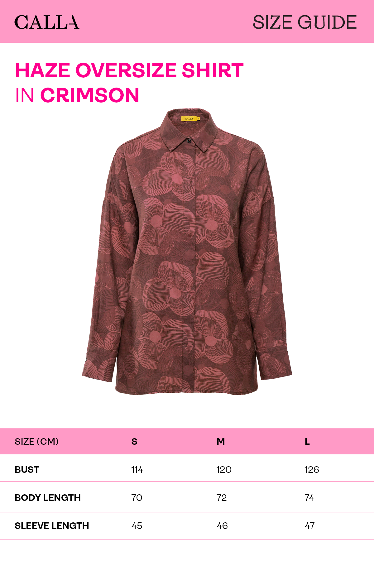 Haze Oversize Shirt - Crimson