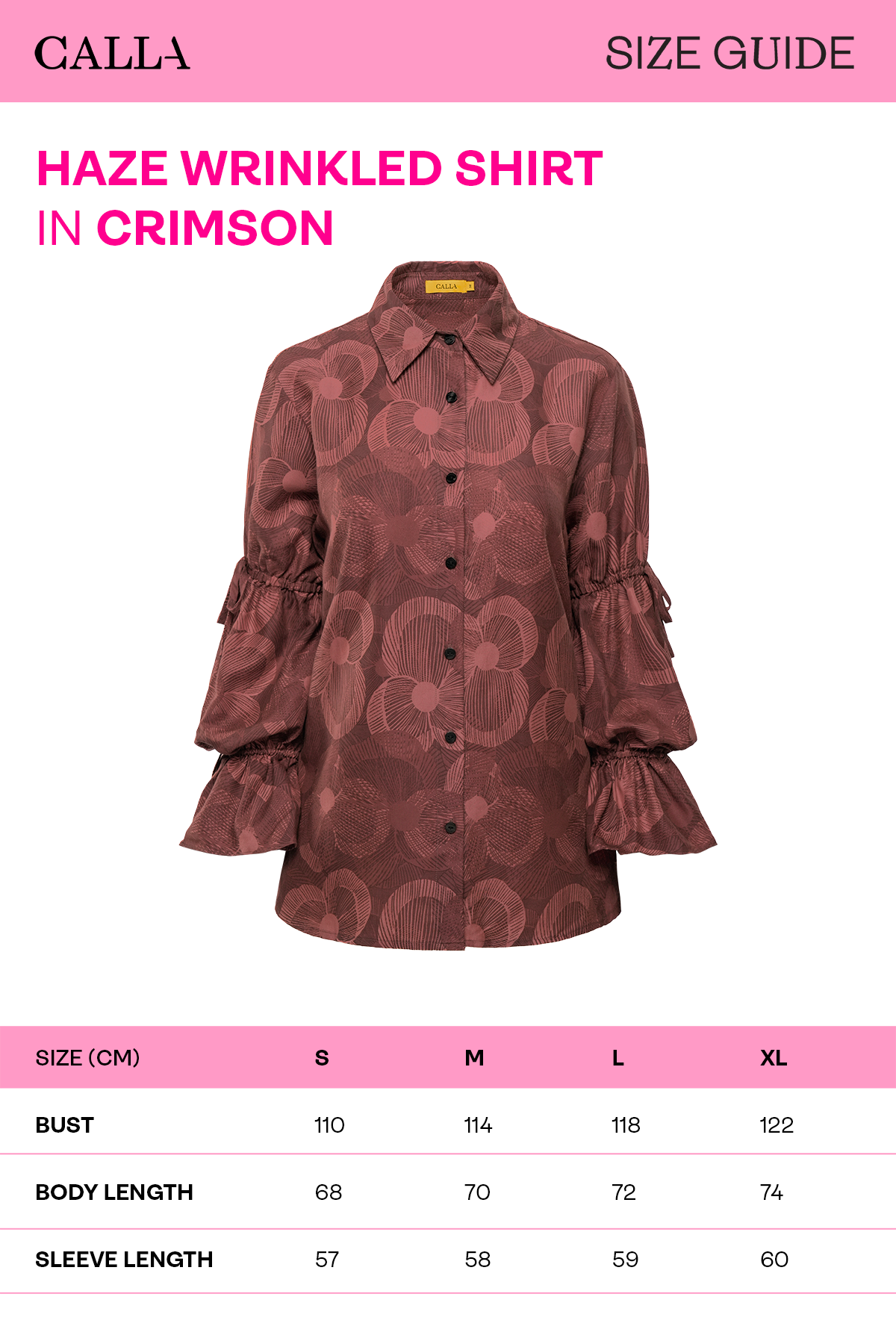 Haze Wrinkled Shirt - Crimson