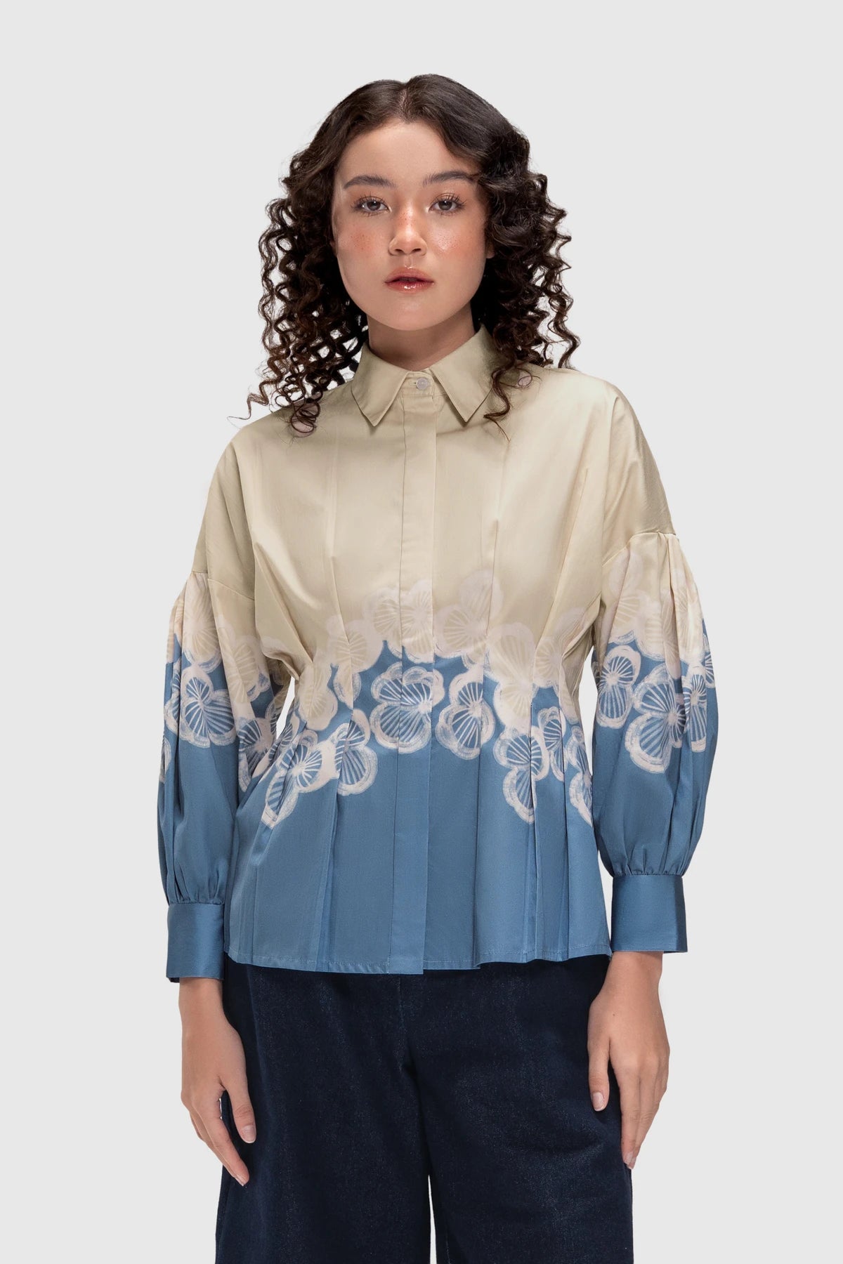Hazea Tucked Waist Shirt - Azure