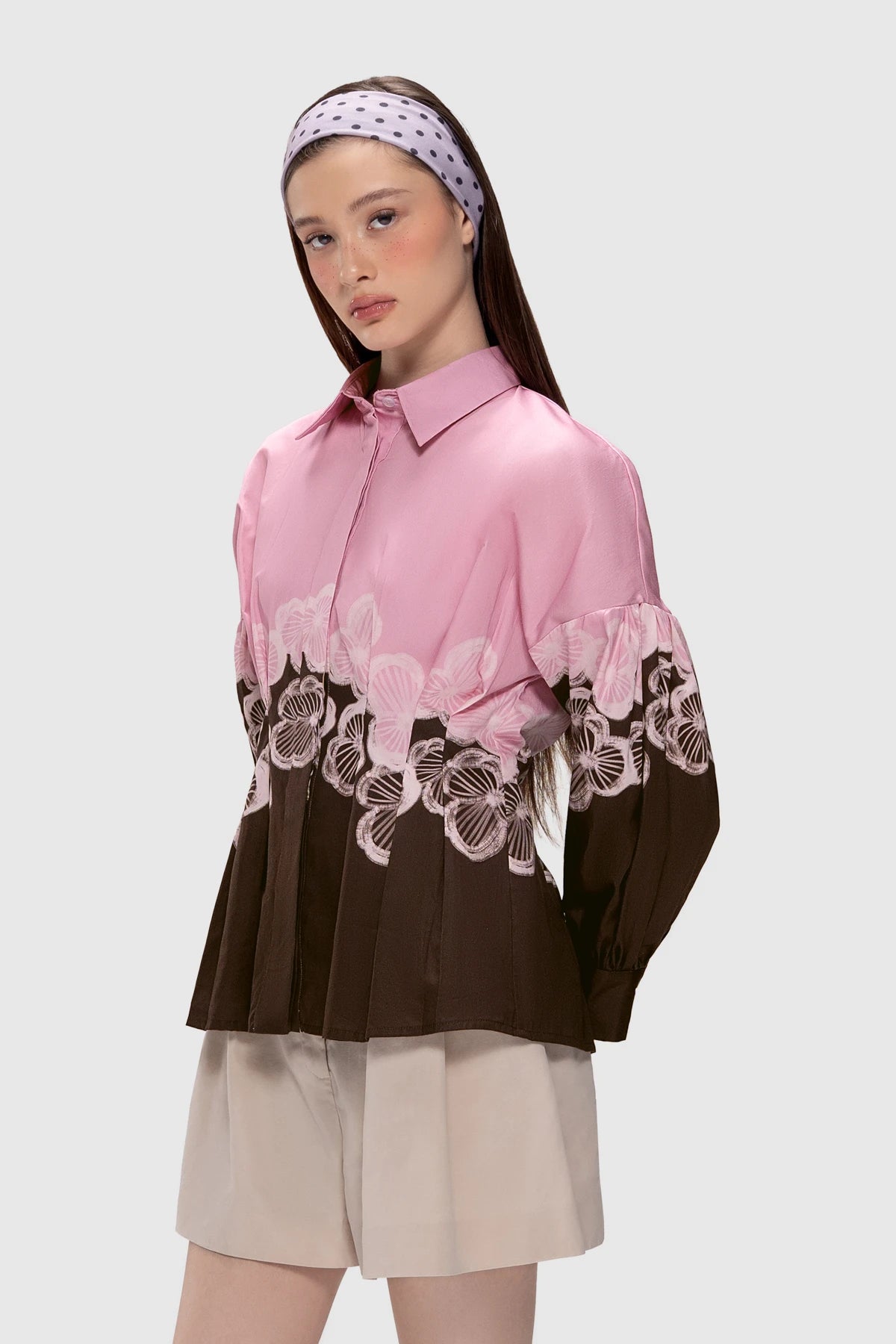 Hazea Tucked Waist Shirt - Berry