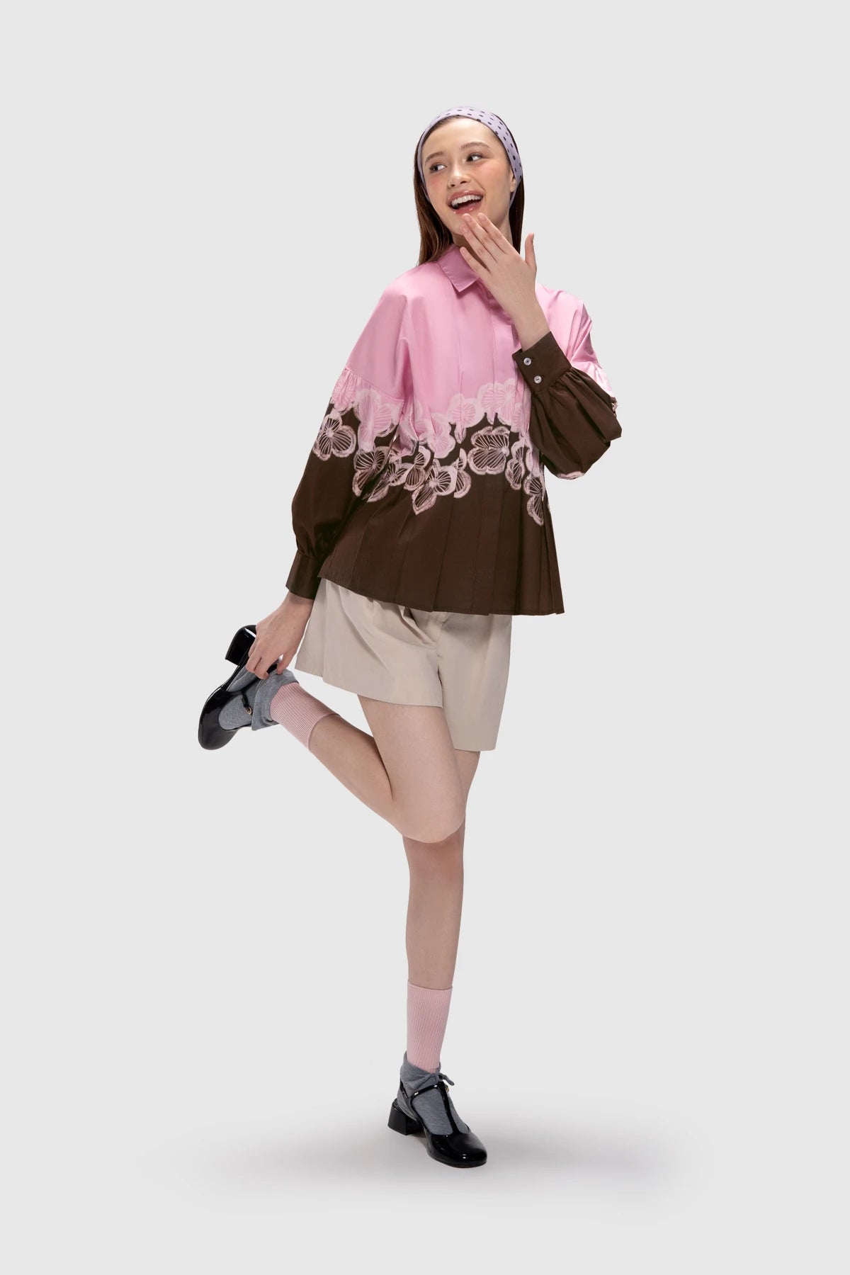 Hazea Tucked Waist Shirt - Berry