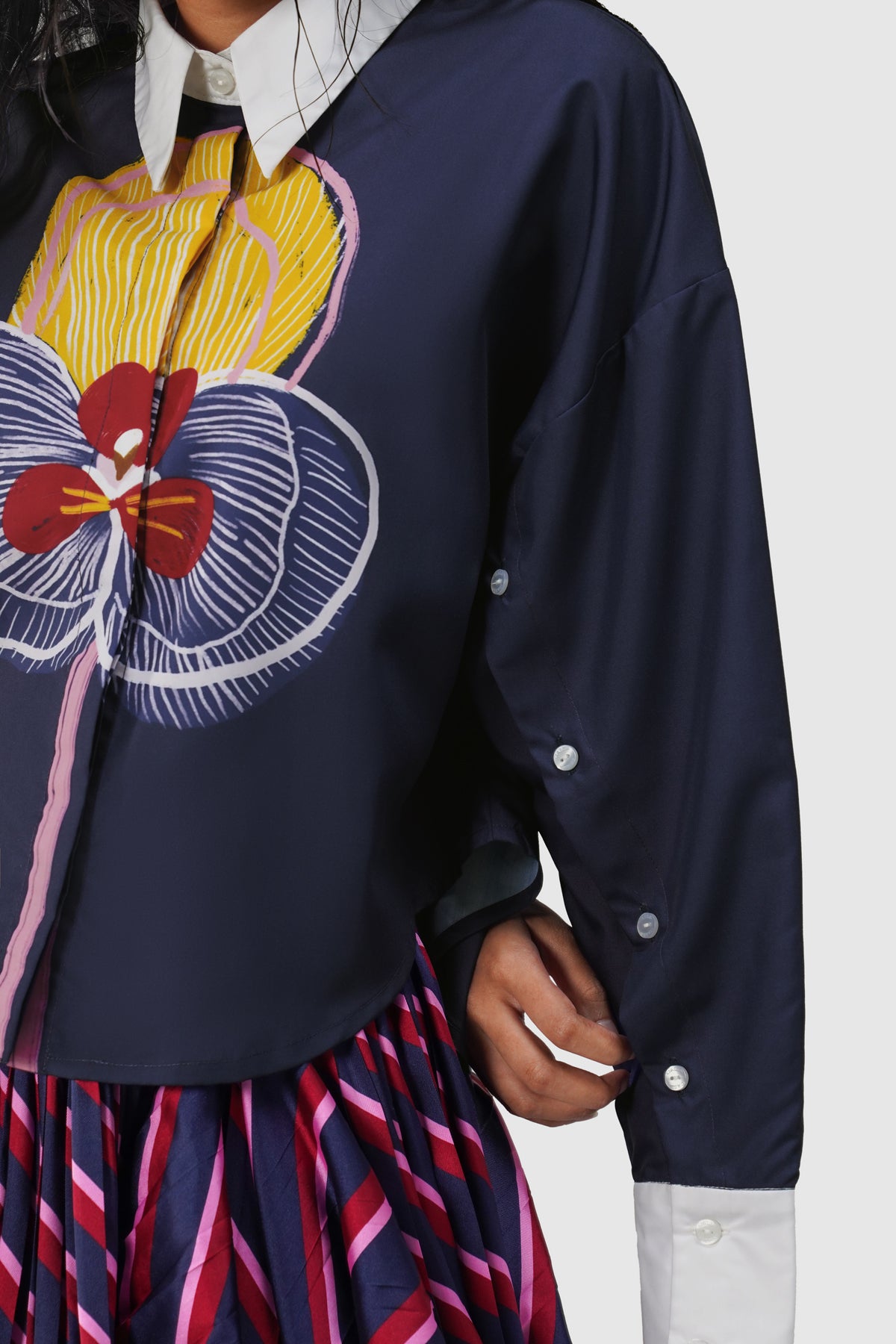 Helena Crop Shirt - Midnight